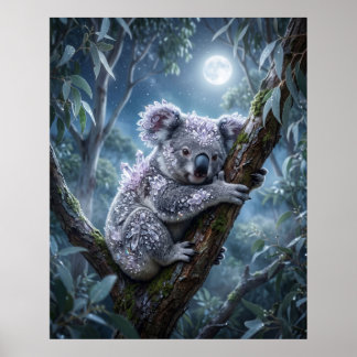 Póster Eucalipto Resplandor Koala de Cristal