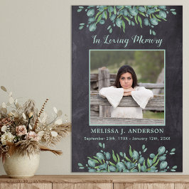 Póster Eucalipto Rústico Memorial Foto de Querido Recuerd