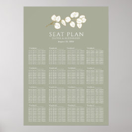 Póster Eucalipto Sage Green Gold Sale de las listas de as