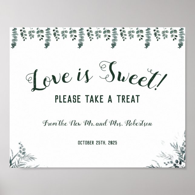 Póster Eucalyptus Amor es Dulce Despedida de Soltera Boda (Frente)