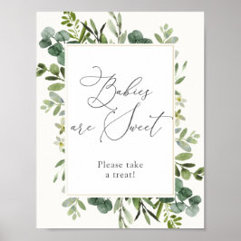 Póster Eucalyptus Babies son un dulce regalo Sign
