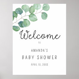 Póster Eucalyptus - BABY Shower Welcome 