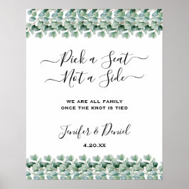 Póster Eucalyptus Botanical Greenery  Wedding