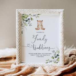 Póster Eucalyptus con tradiciones familiares ducha bebé