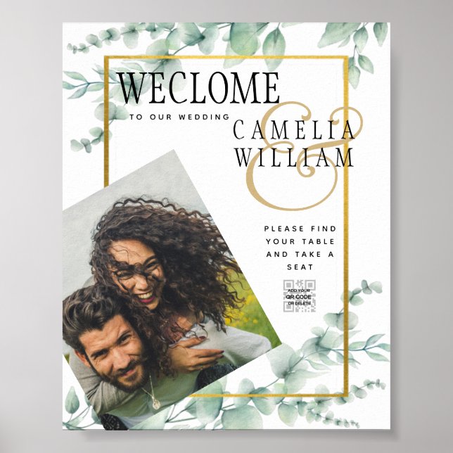 Póster Eucalyptus deja el BODA de la vegetación ORO del C (Frente)