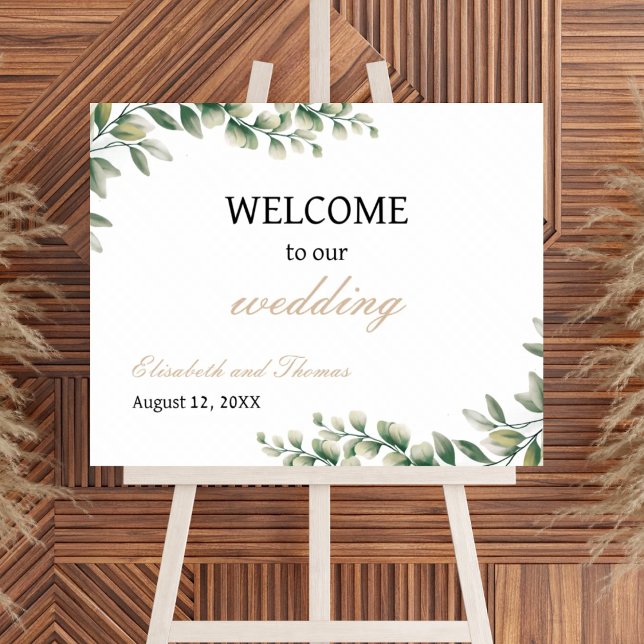 Póster Eucalyptus deja elegante signo de bienvenida de bo (Subido por el creador)