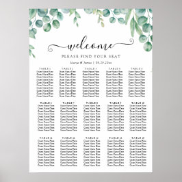 Póster Eucalyptus Deja La Tabla De Asientos Bodas