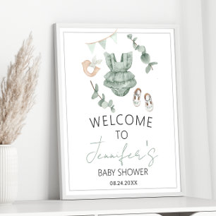 Póster Eucalyptus elegante chica ducha bebé Bienvenidos