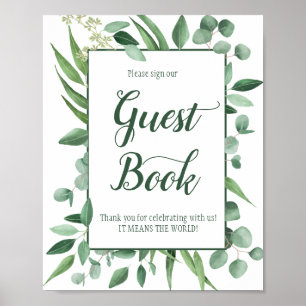 Póster Eucalyptus Envy Rótulo Nuestro Poster Boda del lib
