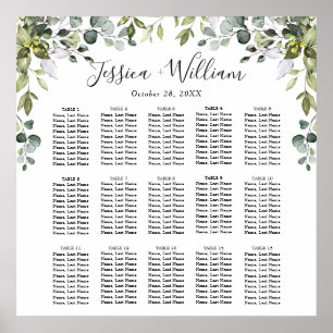 Póster Eucalyptus Floral 15 Tablas Boda SILLÓN DE SEGURID