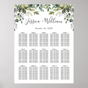 Póster Eucalyptus Floral 15 Tablas Boda SILLÓN DE SEGURID