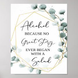 Póster Eucalyptus Funny Alcohol Bar Rótulo