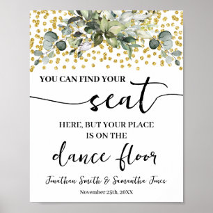 Póster Eucalyptus Gold Encuentra Tu Recepción De Boda De