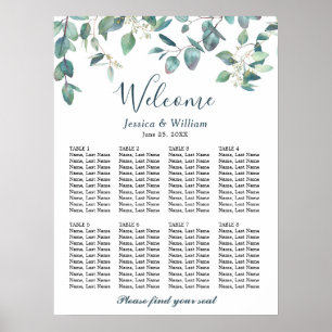 Póster Eucalyptus Greenery 8 Tablas Boda SILENCIO GRÁFICO