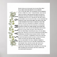 Eucalyptus Greenery Bible Art Salm 91 Poster