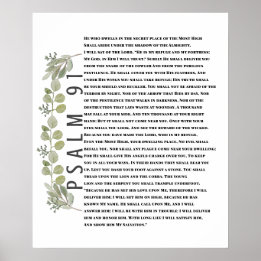 Póster Eucalyptus Greenery Bible Art Salm 91 Poster