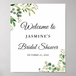 Póster Eucalyptus Greenery deja Moda Rótulo de ducha de n