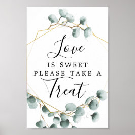 Póster Eucalyptus Greenery Love Is Sweet Favor Rótulo
