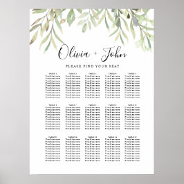 Póster Eucalyptus Greenery Simple Wedding