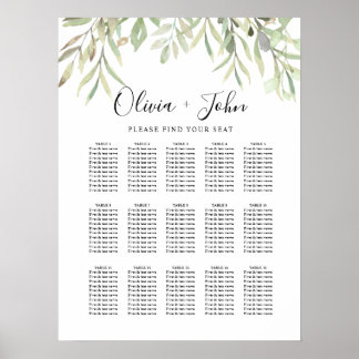 Póster Eucalyptus Greenery Simple Wedding