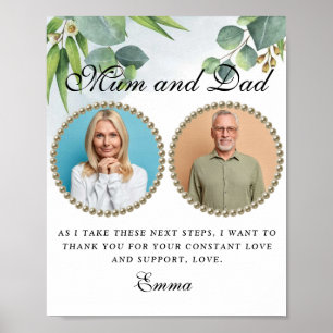 Póster Eucalyptus Padres de la Novia Gracias Regalo