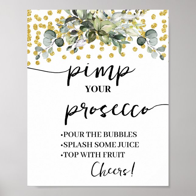 Póster Eucalyptus Purpurina Gold Pimp su Prosecco (Frente)