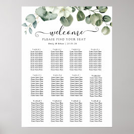 Póster Eucalyptus Rustic Greenery Boda