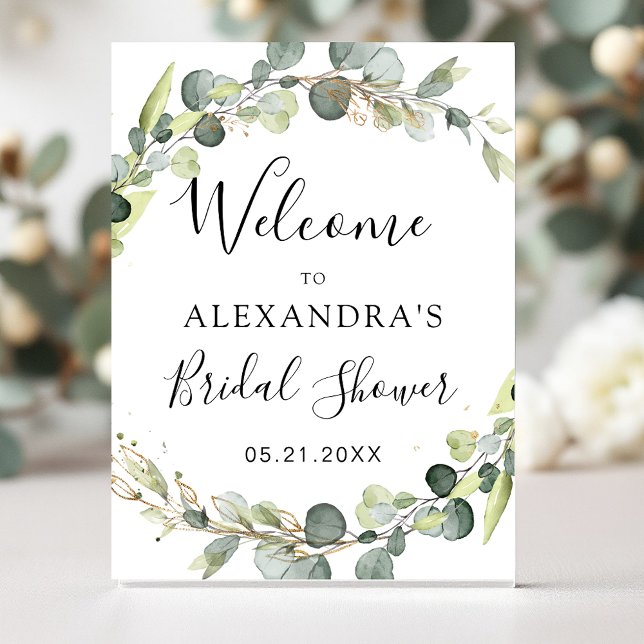 Póster Eucalyptus Sage Green Floral Bridal Shower (Subido por el creador)