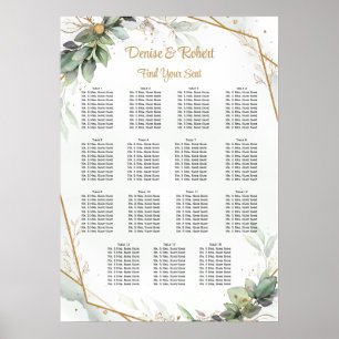 Póster Eucalyptus Sale De La Tabla De Asientos De Bodas D