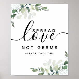 Póster Eucalyptus Spread Love Not Germs Hand Sanitizer