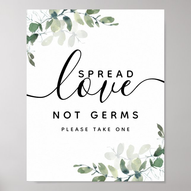 Póster Eucalyptus Spread Love Not Germs Hand Sanitizer (Frente)
