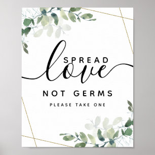 Póster Eucalyptus Spread Love Not Germs Hand Sanitizer P