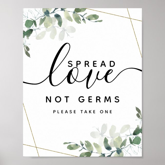 Póster Eucalyptus Spread Love Not Germs Hand Sanitizer P (Frente)