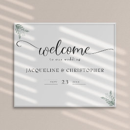 Póster  Eucalyptus Wedding Welcome Sign