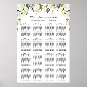 Póster Eucalyptus y Rosas 16 Tablas Boda SESIÓN GRÁFICO