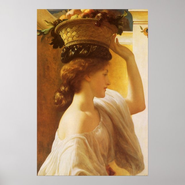 Póster Eucharis - Chica con una cesta de fruta de Leighto (Frente)