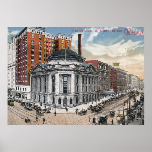 Póster Euclid Ave, Cleveland, 1916 Vintage (Frente)
