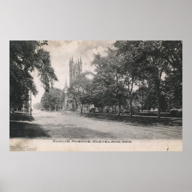 Póster Euclid Ave., Cleveland, Ohio 1906 Vintage (Frente)
