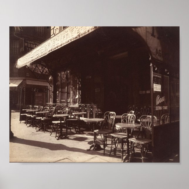 Póster Eugène Atget: Café, Avenue de la Grande-Armée (Frente)