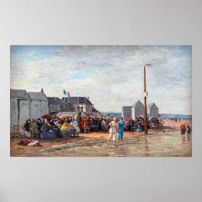Póster Eugene Boudin - Bañándose en Trouville (Frente)