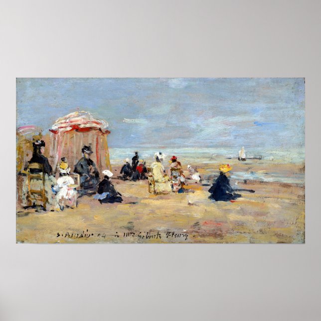 Póster Eugène Boudin en la playa (Frente)