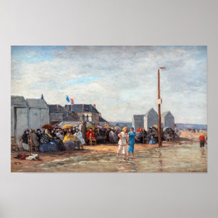 Póster Eugene Boudin - Hora del baño en Trouville