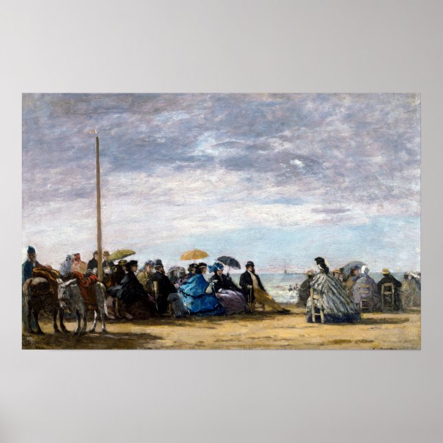 Póster Eugene Boudin La Playa (Frente)