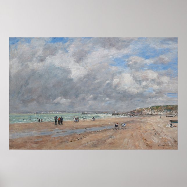 Póster Eugene Boudin - La playa de Deauville (Frente)