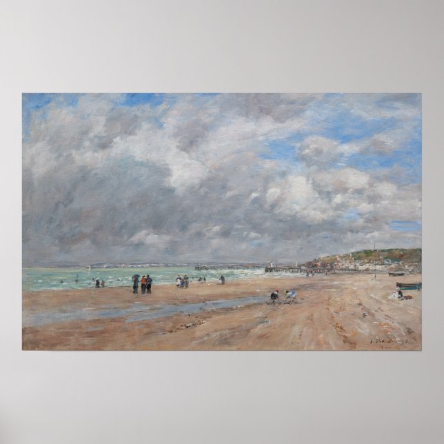 Póster Eugene Boudin - La playa de Deauville (Frente)