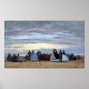 Póster Eugène Boudin La playa de Villerville