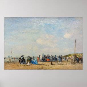 Póster Eugene Boudin - Reuniéndose en la playa