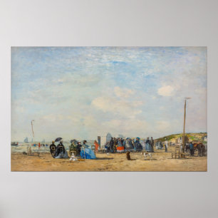 Póster Eugene Boudin - Reuniéndose en la playa