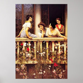 Póster Eugene de Blaas - Pintura del Académico Balcón