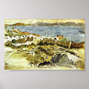 Póster Eugene Delacroix - Bahía de Tánger en Marruecos